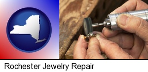 Rochester, New York - repairing and polishing a ring