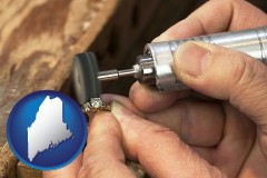 maine map icon and repairing and polishing a ring