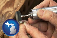 michigan map icon and repairing and polishing a ring