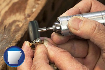 repairing and polishing a ring - with Arkansas icon