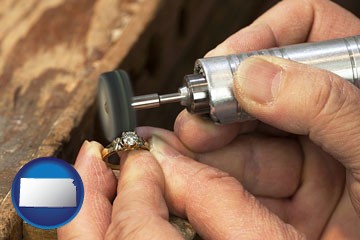 repairing and polishing a ring - with Kansas icon